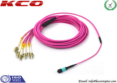 Multimode OM4 12fibers 24fibers 48fibers MPO MTP Trunk Cable LSZH Violet Pink Color