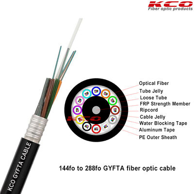2 fibers to 144 fibers Multimode OM2 50/125 GFYTA Underground Duct Outdoor Optical Fiber Cable PE Outsheath
