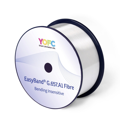 YOFC G657A1 ইজিব্যান্ড বন্ডিং ইনসেনসিটিভ এসএম ফাইবার কোর খালি অপটিক্যাল ফাইবার স্পুল জন্য অপটিক্যাল তারের