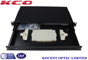 1U Drawer Slide Fiber Optic Patch Panel with 24 Ports and 48 Fiber Capacity for FTTH Network