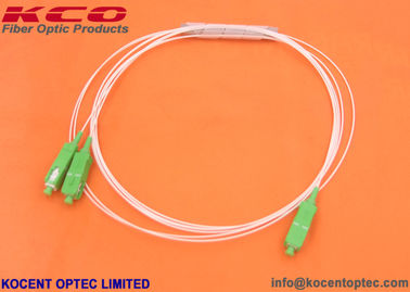 টেকসই মিনি টিউব ফাইবার অপটিক কেবল স্প্লিটার 1x2 পিএলসি 0.9 মিমি 1.0 এম এলএসজেএইচ এসসি / এপিসি এলসি / এপিসি