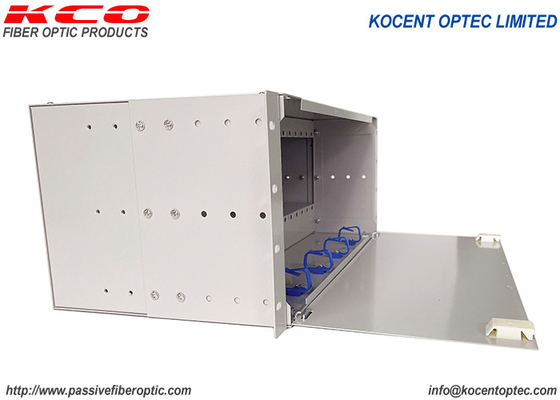 4U 16 Slot LGX PLC Fiber Optic Splitter Rack Mount Chassis Box for FTTH FTTx with 1x2 Split Way